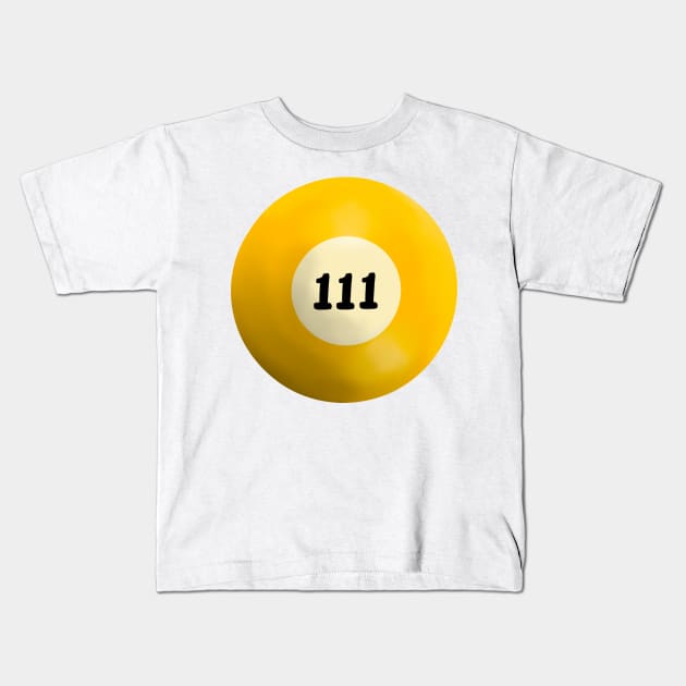 111 Angel Number Pool Ball Kids T-Shirt by notastranger